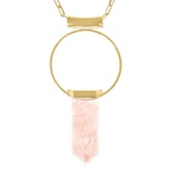 Artisan Collection Of BrazilTm Rose Quartz 18k Yellow Gold Over Brass Pendant 75$